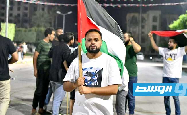 وقفة تضامن مع غزة في الزاوية، 27 أكتوبر 2023. (وزارة الشباب)