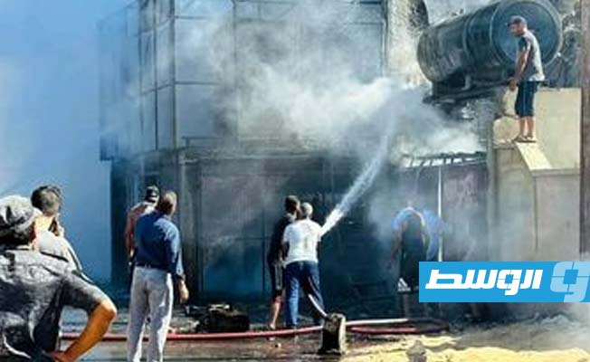 إخماد حريق بالمستشفى الليبي الدولي في بنغازي