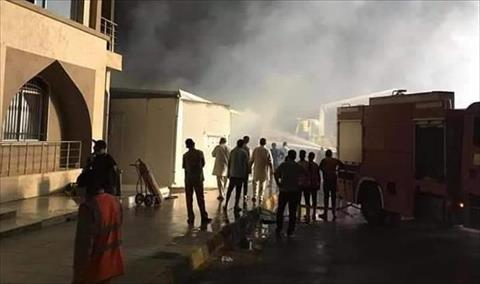 حريق في صالة المغادرة بمطار مصراتة الدولي, 4 أغسطس 2020. (الإنترنت)