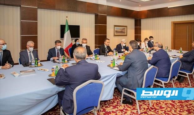لقاء المشري ووزير الخارجية الإيطالي في طرابلس، الإثنين 2 أغسطس 2021. (المجلس الأعلى للدولة)