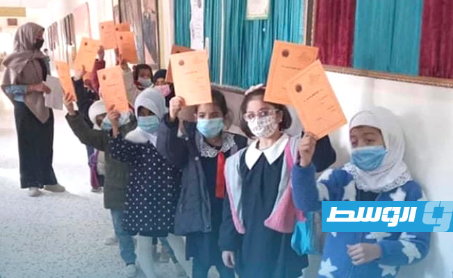 من تطعيم طلاب مدارس التعليم الأساسي في أبوسليم، 23 يناير 2022. (وزارة الصحة)
