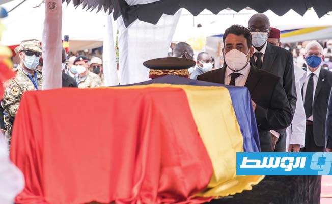 المنفي خلال مشاركته في مراسم جنازة الرئيس التشادي إدريس ديبي, 23 أبريل 2021. (المجلس الرئاسي)