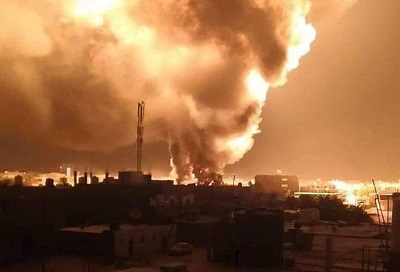 (فيديو) انفجار محطة وقود في سبها