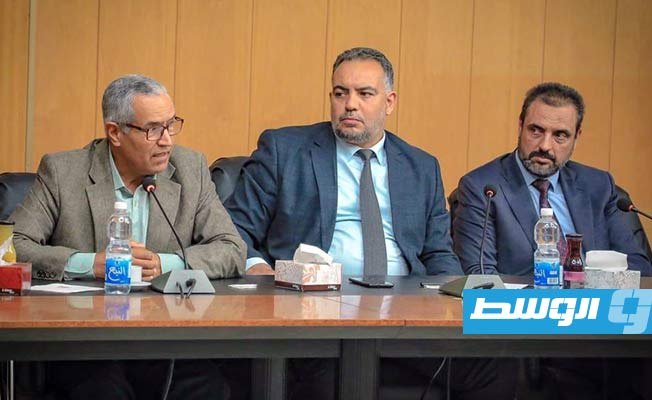 جانب من لقاء رئيس الحكومة المكلفة فتحي باشاغا وأعضاء من المجلس الأعلى للدولة في سرت. الثلاثاء 14 يونيو 2022 (صفحة الحكومة على فيسبوك)