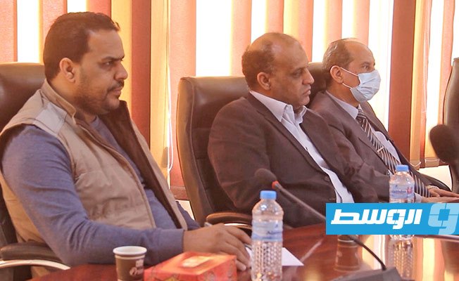 اجتماع مجلس التخطيط الوطني مع رئيس وعمداء كليات جامعة أجدابيا. (تصوير: صلاح ناصف)