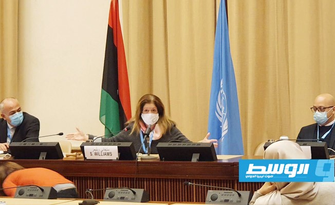 اجتماع اللجنة الاستشارية لملتقى الحوار السياسي بقصر الأمم المتحدة في جنيف، 13 يناير 2021، (البعثة الأممية)