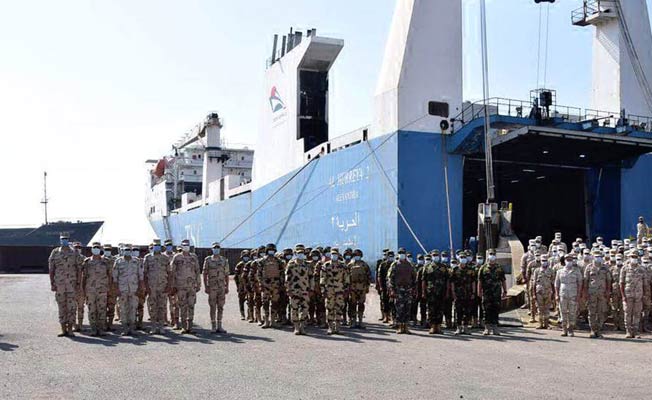 القوات المصرية المشاركة فى مناورات «حماة النيل» تصل السودان