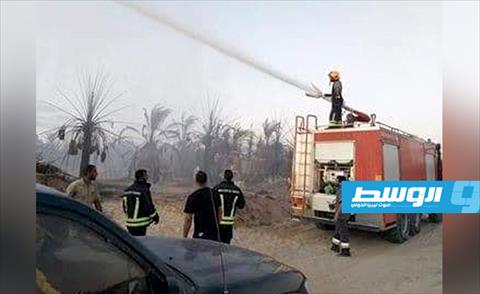 مؤسسة النفط تشارك في إخماد حريق مروع بجالو