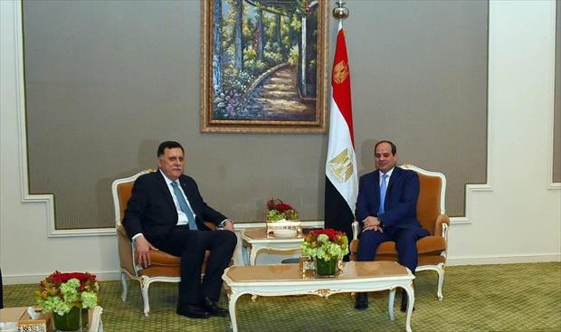 الرئيس المصري يلتقي السراج في السعودية