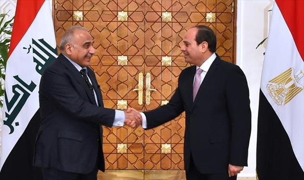السيسي يلتقي رئيس الوزراء العراقي ويشدد على «استكمال الجهود لمحاربة الإرهاب»