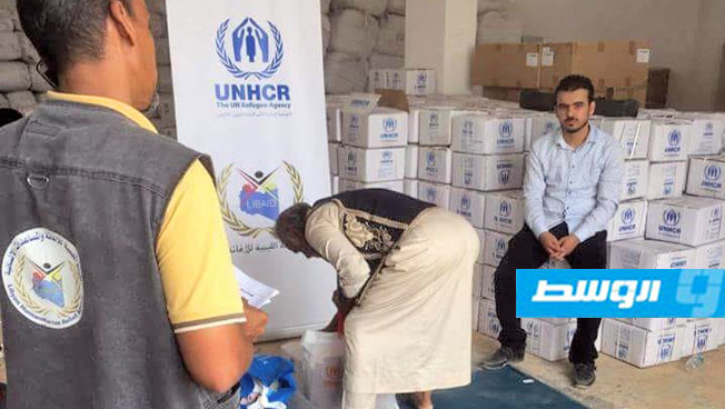 تقديم مساعدات إلى 500 عائلة نازحة من طرابلس في ترهونة