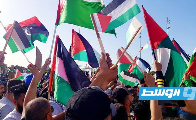 تظاهرة في بنغازي للتضامن مع الشعب الفلسطيني
