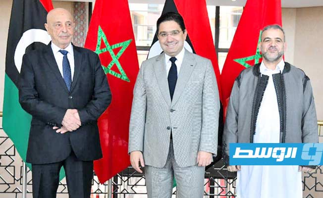 بالصور: وزير الخارجية المغربي يستقبل عقيلة والمشري