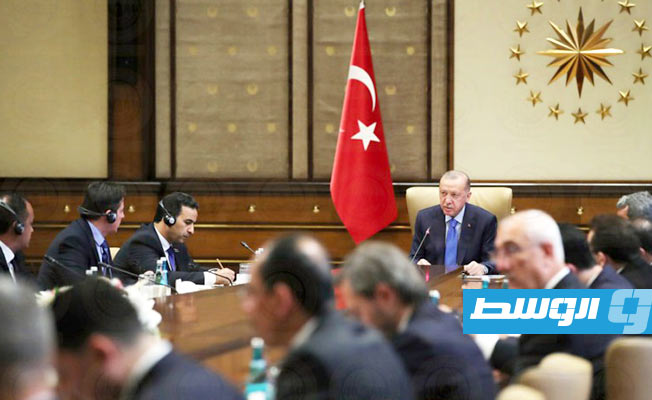 اجتماع إردوغان مع وفد مجلس النواب برئاسة النويري في أنقرة، الأربعاء 15 ديسمبر 2021. (الرئاسة التركية)