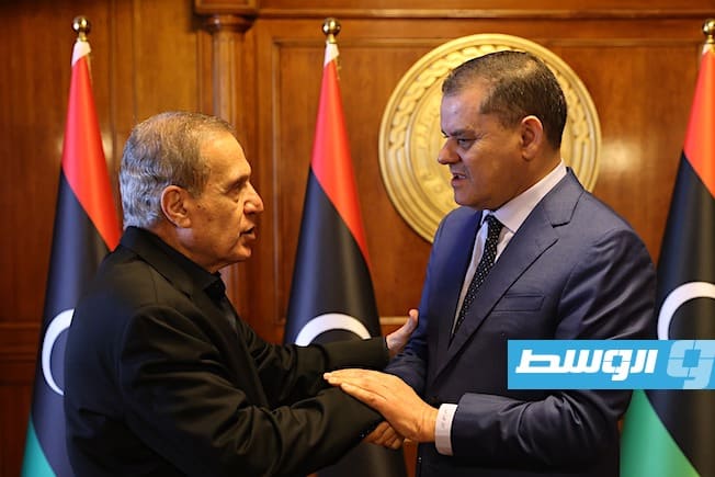 Dabaiba reiterates Libya's firm support for Palestine during meeting with Palestinian Deputy PM Nabil Abu Rudeineh in Tripoli