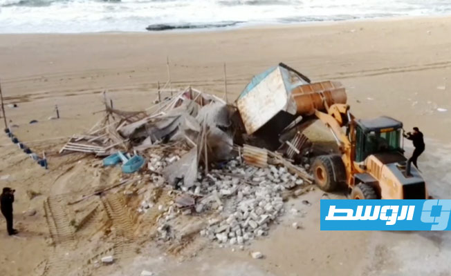 انطلاق حملة لإزالة المباني العشوائية على شاطئ الصابري في بنغازي