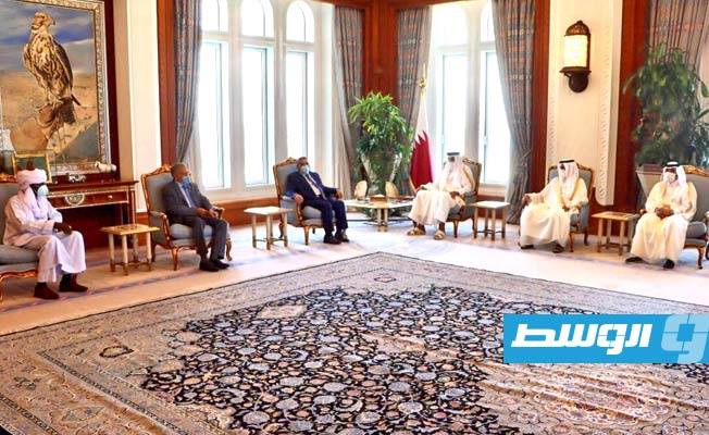 لقاء أمير قطر الشيخ تميم بن حمد مع المشري. الأحد 1 نوفمبر 2020. (المجلس الأعلى للدولة)