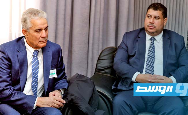 جانب من اجتماع مجلس إدارة مؤسسة النفط مع وفد من فزان في بنغازي، الثلاثاء 9 يناير 2024 (المؤسسة الوطنية للنفط)