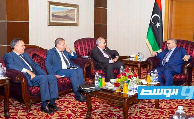 لقاء المشري ولعمامرة والوفد المرافق له في طرابلس، الخميس 21 أكتوبر 2021. (المجلس الأعلى للدولة)