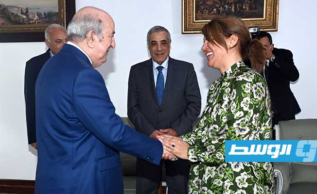 لقاء الرئيس عبدالمجيد تبون مع المنقوش، الخميس 4 مايو 2023. (الرئاسة الجزائرية)
