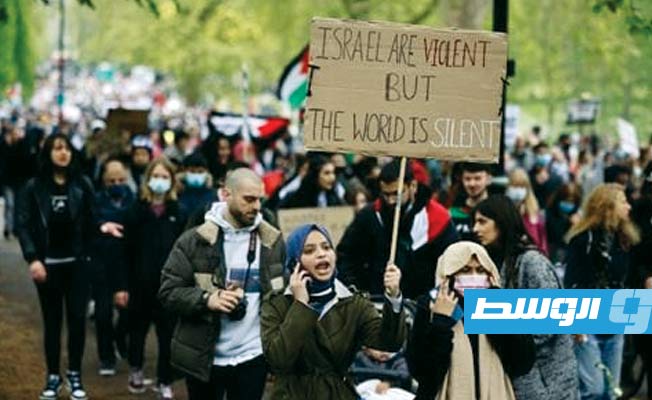 الآلاف يتظاهرون في لندن دعما للفلسطينيين