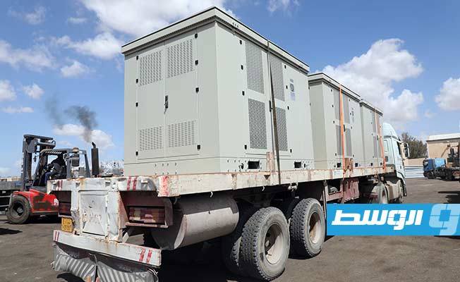 GECOL: 27 ready-to-use unit transformer substations arrive at Tripoli warehouse for distribution throughout Libya
