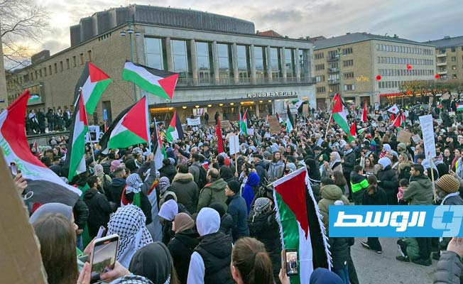 مظاهرة حاشدة في السويد تطالب بوقف العدوان الإسرائيلي على غزة