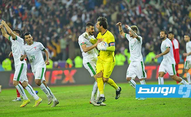 المنتخب العراقي يحتفل بالفوز بلقب خليجي 25، الخميس 19 يناير 2023 (تويتر)
