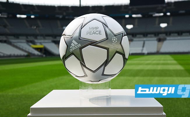 بنزيما مع الكرة الرسمية لنهائي دوري أبطال أوروبا. (الإنترنت)