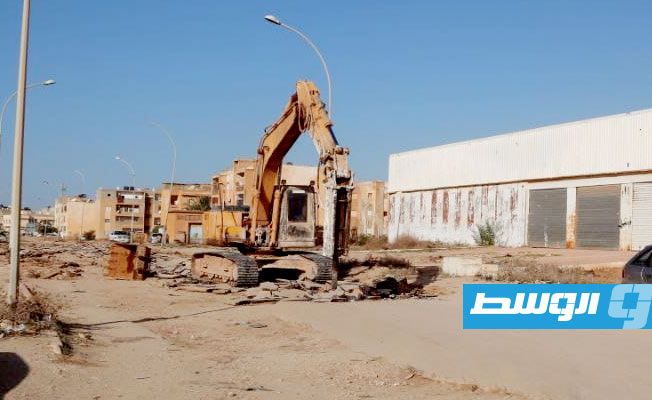 صيانة ورصف شوارع بأحد أحياء بنغازي، 8 ديسمبر 2022. (بلدية بنغازي)