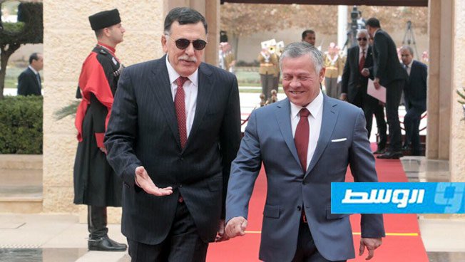 Fayez Al-Sarraj and King Abdullah of Jordan agree to activate cooperation agreements between the two countries