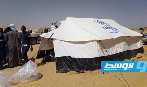 هيئة الإغاثة تدشن مخيما للنازحين في غات, 12 يونيو 2019