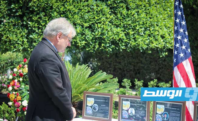 السفير ريتشارد نورلاند خلال مشاركته في إحياء ذكرى هجمات 11 سبتمبر وبنغازي بمقر البعثة الأميركية في تونس، الأحد 11 سبتمبر 2022. (السفارة الأميركية)