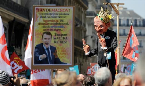 فرنسا: عشرات الآلاف يتظاهرون وسط باريس رفضًا لإصلاحات ماكرون