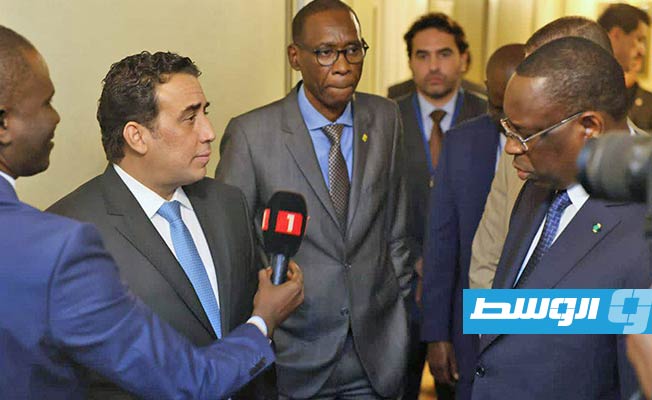 لقاء المنفي مع رئيس السنغال في نيويورك، الخميس 22 سبتمبر 2022. (المجلس الرئاسي)