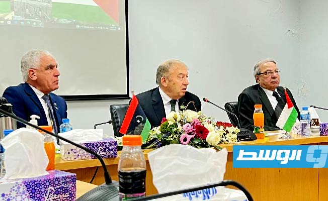 لقاء وفد رجال الأعمال الليبيين مع وزير الاقتصاد الفلسطيني، الثلاثاء 14 فبراير 2023. (وزارة الاقتصاد والتجارة)