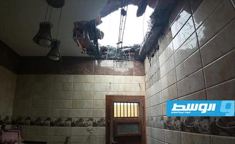 بالصور: سقوط قذيفة على منزل في محلة شهداء أبوسليم