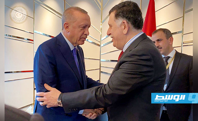 لقاء تشاوري بين السراج وإردوغان قبيل انطلاق مؤتمر ليبيا في برلين