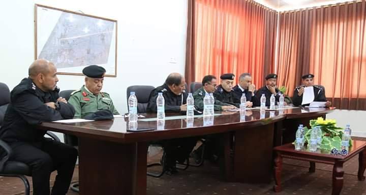 الجتماع الأمني في أجدابيا (صفحة مديرية أمن أوجلة أجخرة عبر فسبوك).