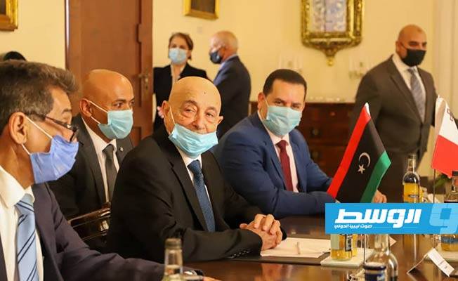 اجتماع المستشار عقيلة صالح مع وزير الخارجية المالطي في فاليتا. الخميس 29 أكتوبر 2020. (خارجية الموقتة)