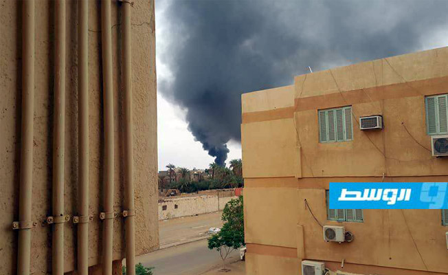 بالصور: تجدد الاشتباكات في سبها وتصاعد دخان كثيف بعد سماع دوي انفجار