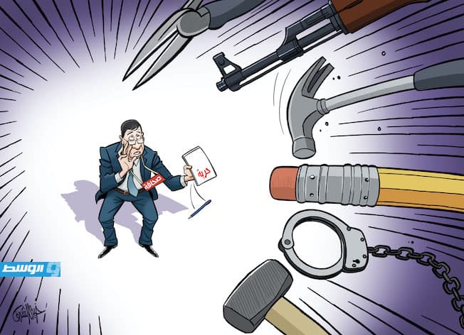 كاريكاتير خيري - 3 مايو.. اليوم العالمي لحرية الصحافة