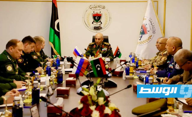 الحداد مع الوفد الروسي، 14 نوفمبر 2021. (رئاسة الأركان الليبية)