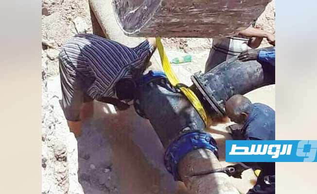 الانتهاء من أعمال تقوية شبكة المياه في مناطق شبنة وحي السلام ببنغازي