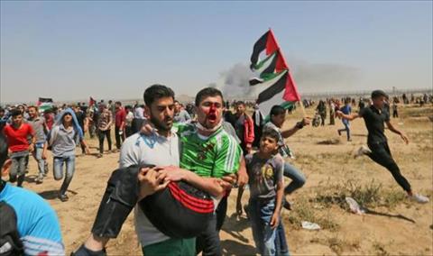 إصابة عشرات الفلسطينيين برصاص جيش الاحتلال الإسرائيلي