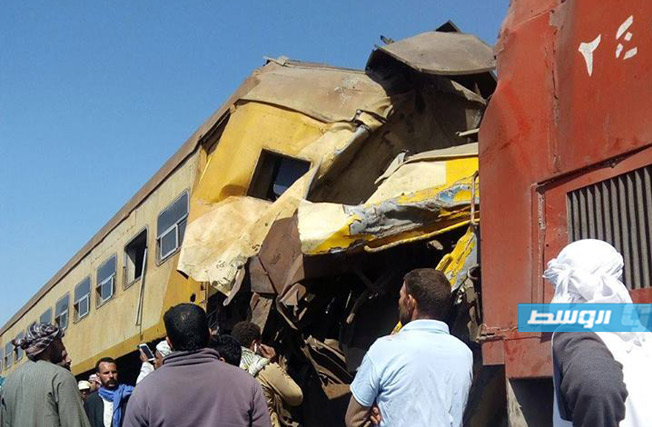 ارتفاع حصيلة تصادم قطارين بشمال مصر إلى 12 قتيلاً