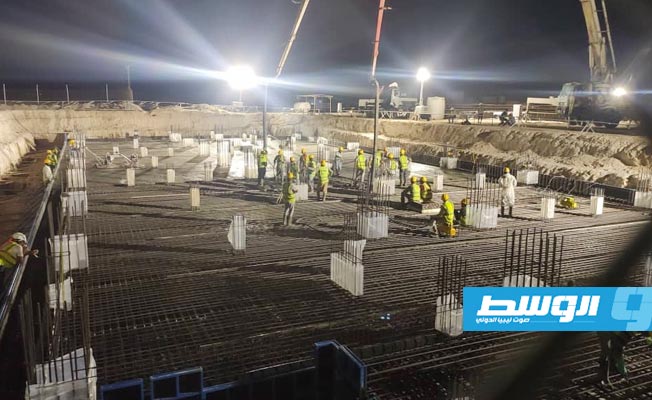 General Electricity Co. says pouring of concrete base has been completed at new Misrata power plant