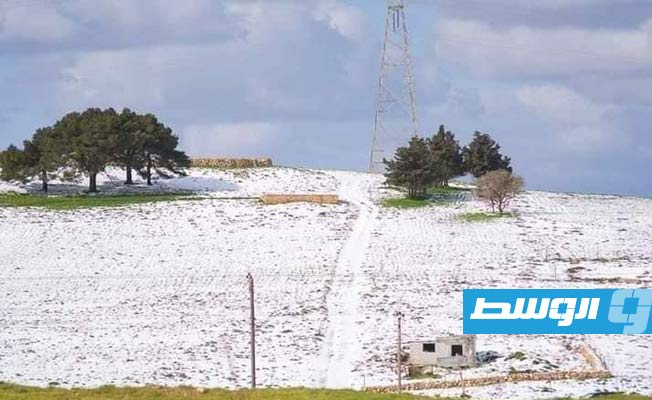 Snow covers Libya's Jabal Al-Akhdar region