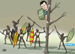 كاريكاتير خيري - انتفاضة أفريقية ضد فرنسا