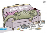 كاريكاتير خيري - القطاع العام في ليبيا